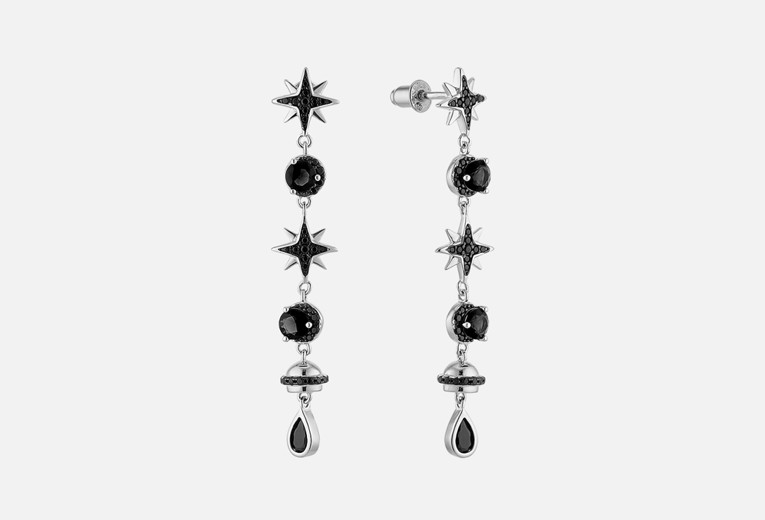 Изображение товара Серьги Fresh Stars Черный из серебра 925 с нанокристаллом