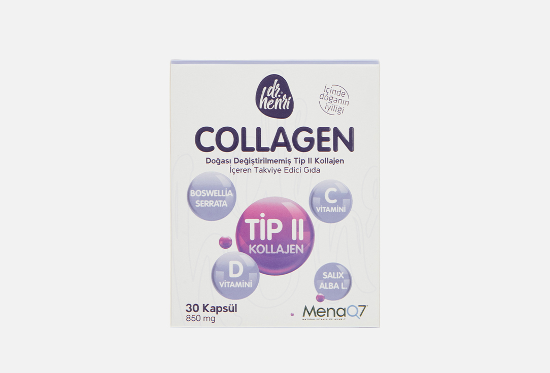 

БАД для поддержки опорно-двигательного аппарата DR.HENRI, Коллаген с витаминами C и K2 в капсулах 30 шт