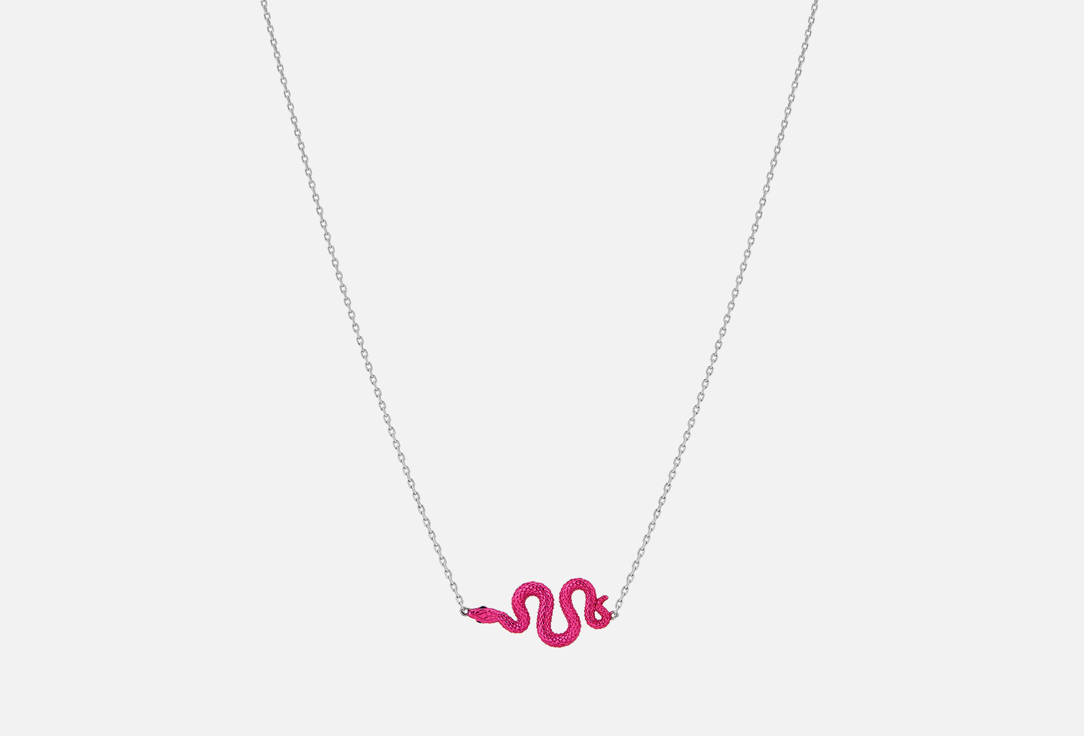 Изображение товара Колье серебряное Cheeky Me Snake pink with cubic zirconia