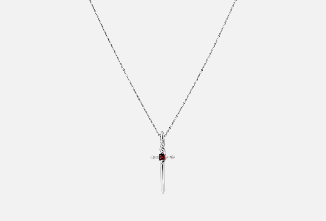 Колье серебряное CHEEKY ME Dagger with garnet stone 1 шт