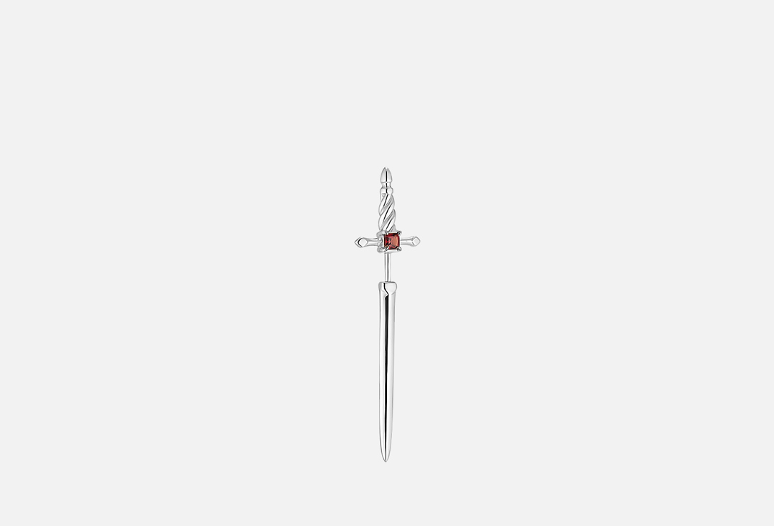 Изображение товара Моносерьга серебряная Cheeky Me Dagger with garnet stone