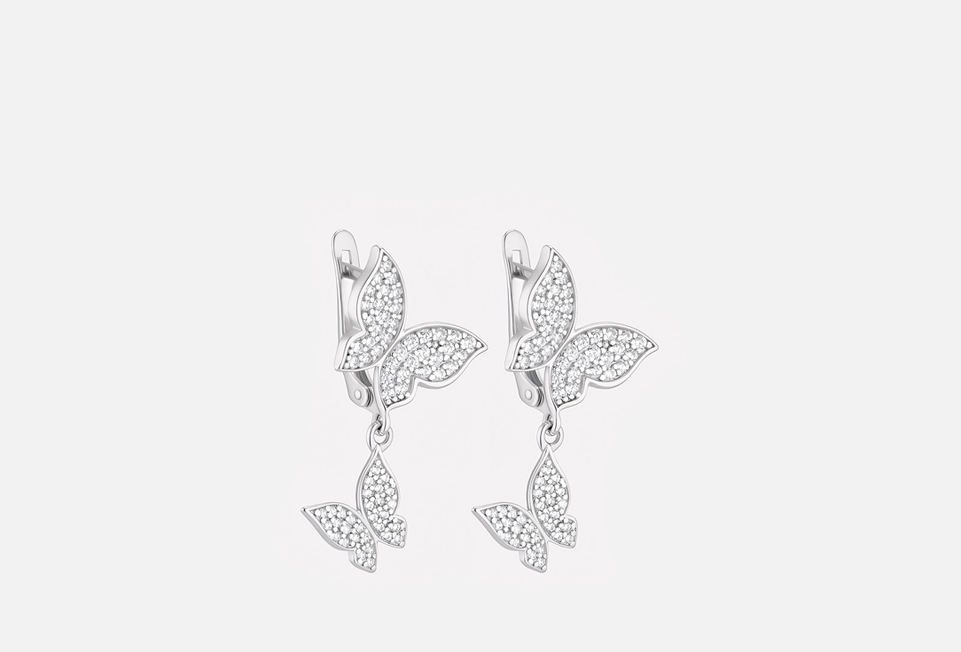 Серьги серебряные CHEEKY ME Shimmering butterflies 2 шт