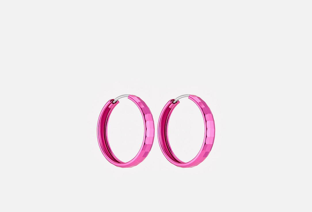Изображение товара Серьги серебряные Cheeky Me hoop earrings 23 mm pink