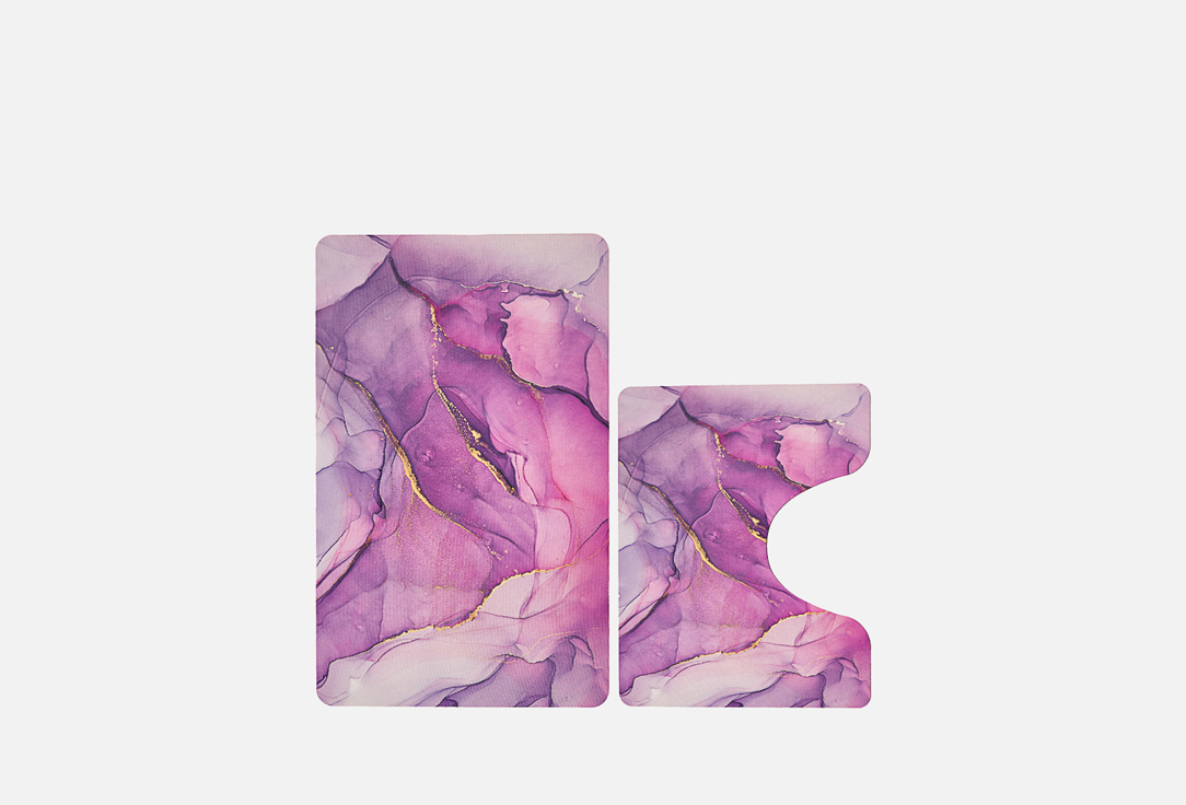 Изображение товара Комплект ковриков для ванны и туалета Carpets фиолетовый, 50х80 и 40х50