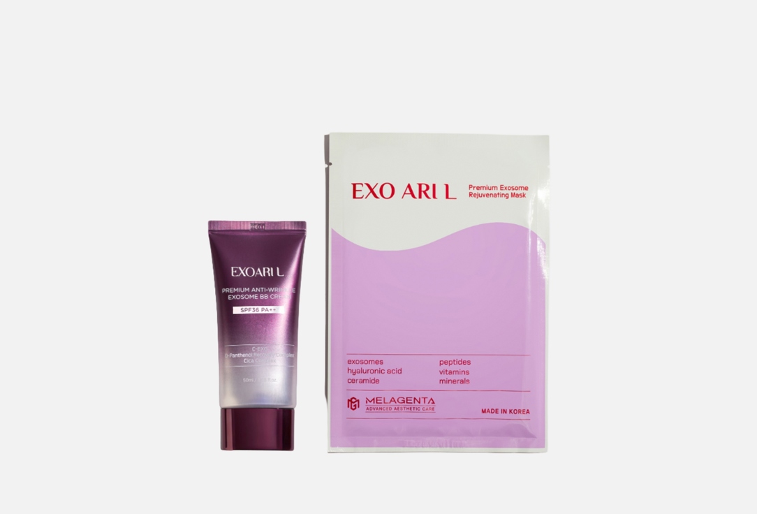Изображение товара Подарочный набор для ухода за кожей лица EXOARI L Anti-Wrinkle Exosome BB Cream, Exosome Rejuvenating Mask