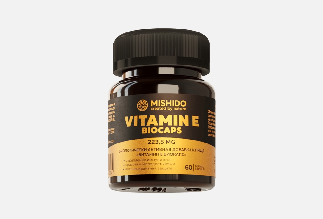 

Витамин Е MISHIDO, 223 мг в капсулах 60 шт