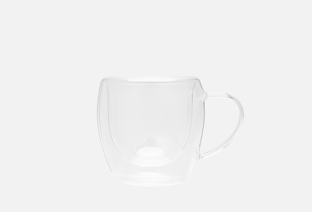 Изображение товара Кружка с двойными стенками из стекла 250 мл topgift прозрачная