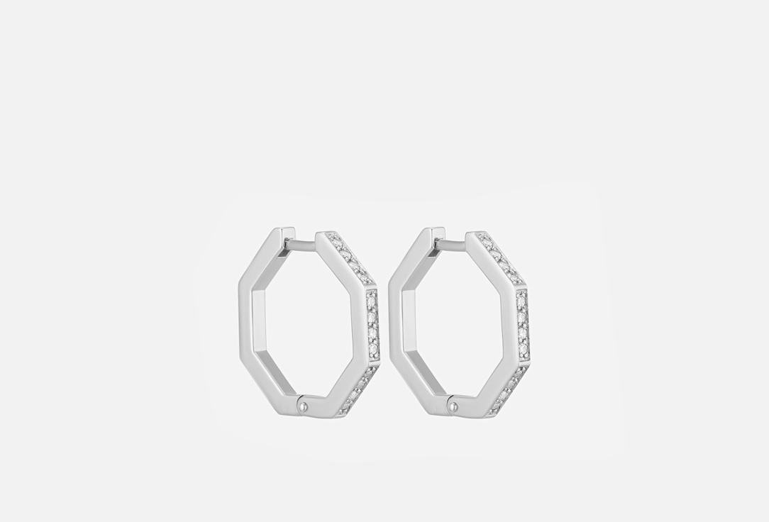 Изображение товара Серьги-конго серебряные Fleur de neige Felicity Sun Родирование