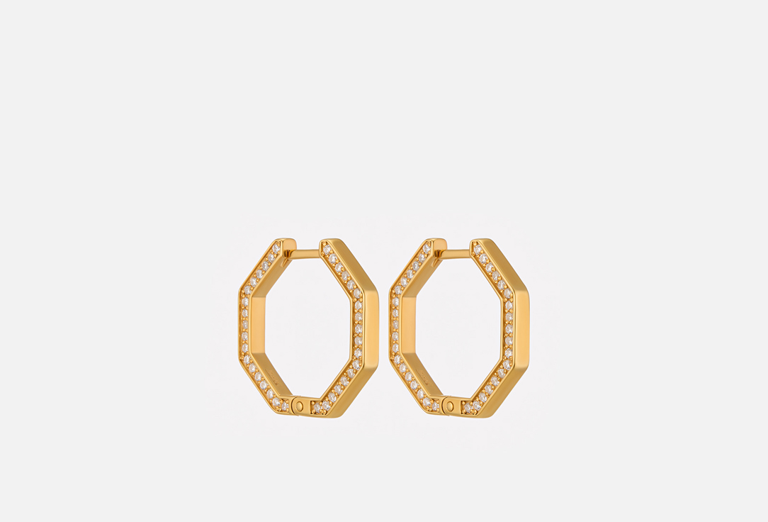 Изображение товара Серьги-конго серебряные Fleur de neige Felicity Moon Позолота