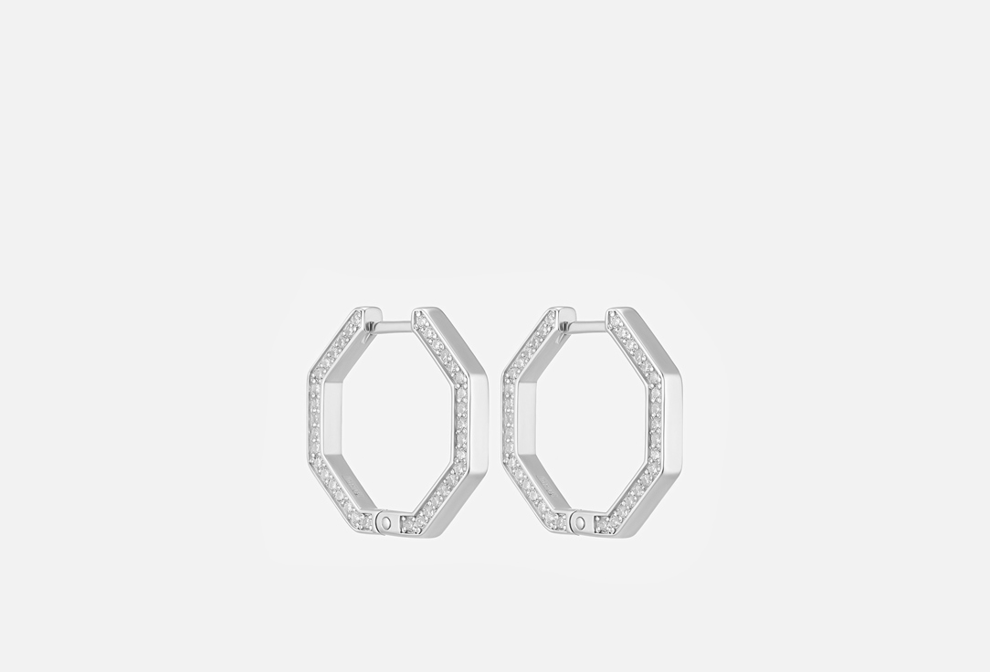 Изображение товара Серьги-конго серебряные Fleur de neige Felicity Moon Родирование