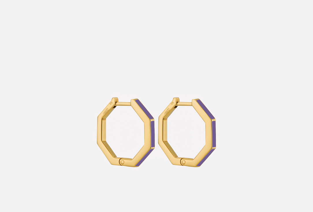 Изображение товара Серьги-конго серебряные Fleur de neige Purple Sun