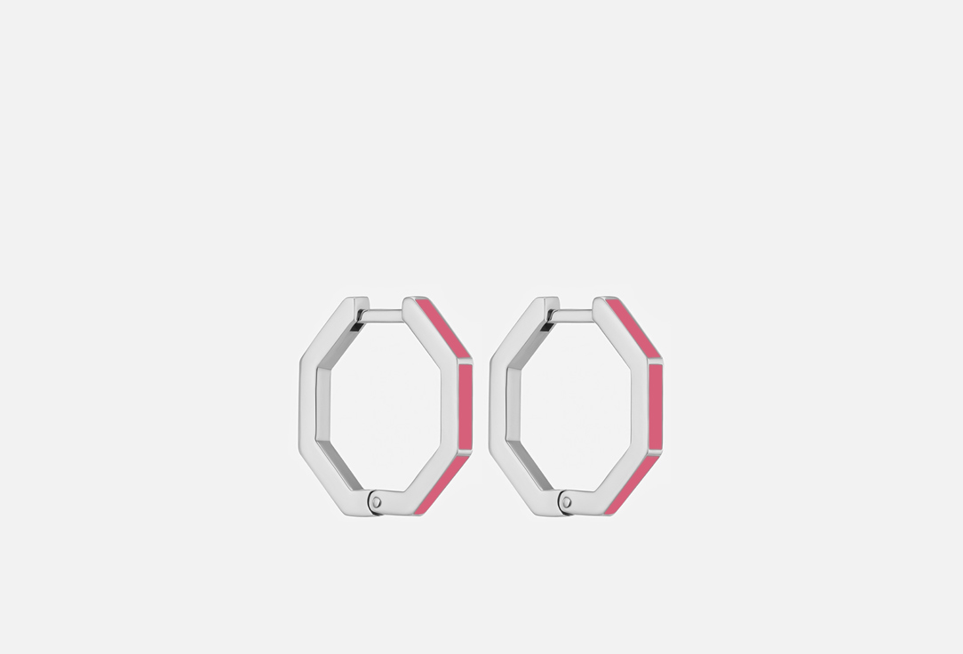 Изображение товара Серьги-конго серебряные Fleur de neige Magenta Sun Родирование