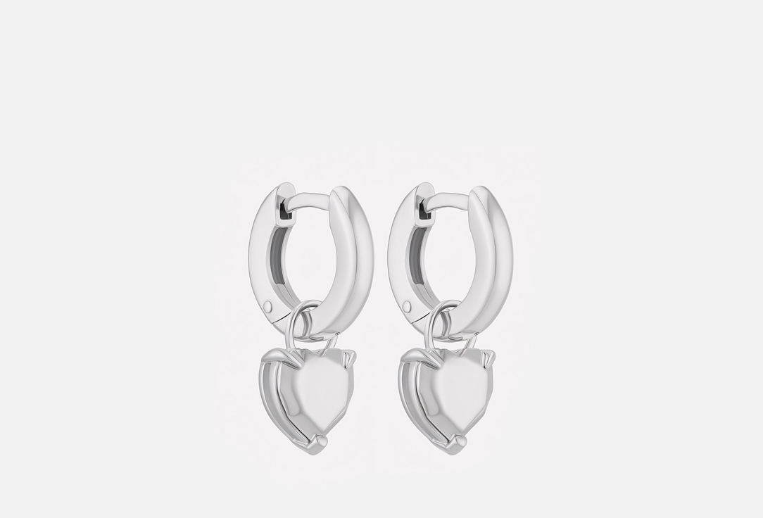 Изображение товара Серьги-конго серебряные Fleur de neige родированные 925 пробы