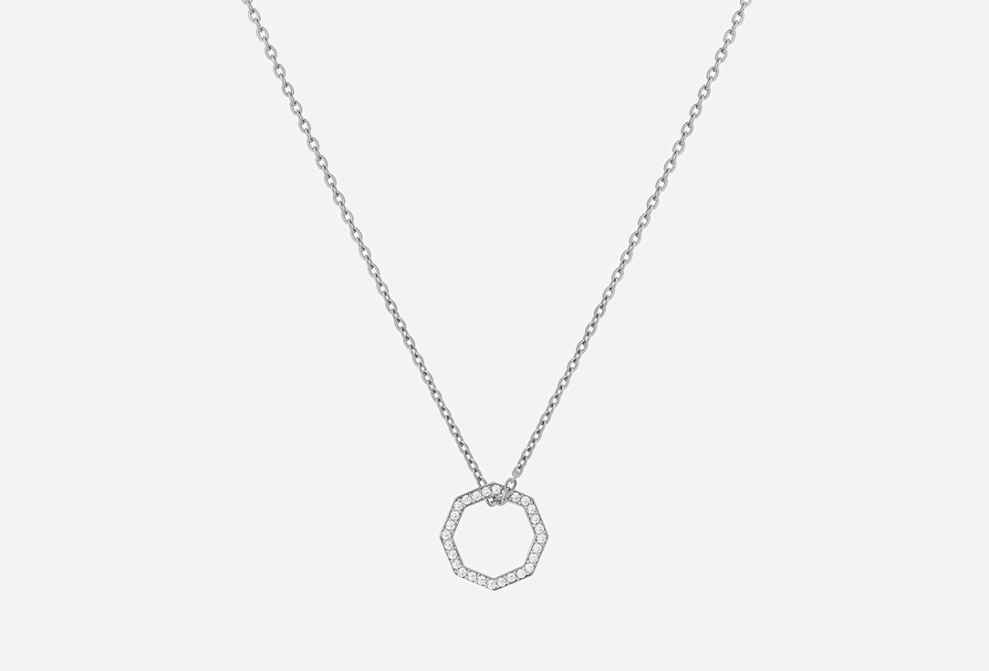 Изображение товара Серебряное колье Fleur de neige Felicity с фианитами и родированием 925 пробы