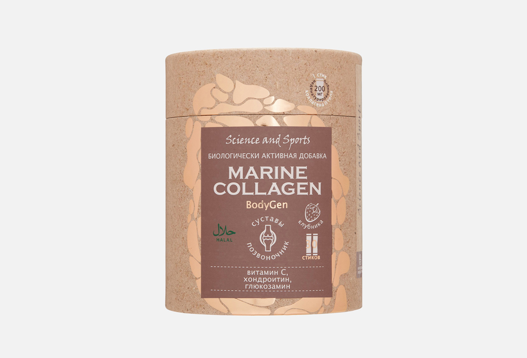 

БАД для поддержки опорно-двигательного аппарата SCIENCE AND SPORTS, Коллаген с витамином C, клубникой и хондроитином в стиках 30 шт