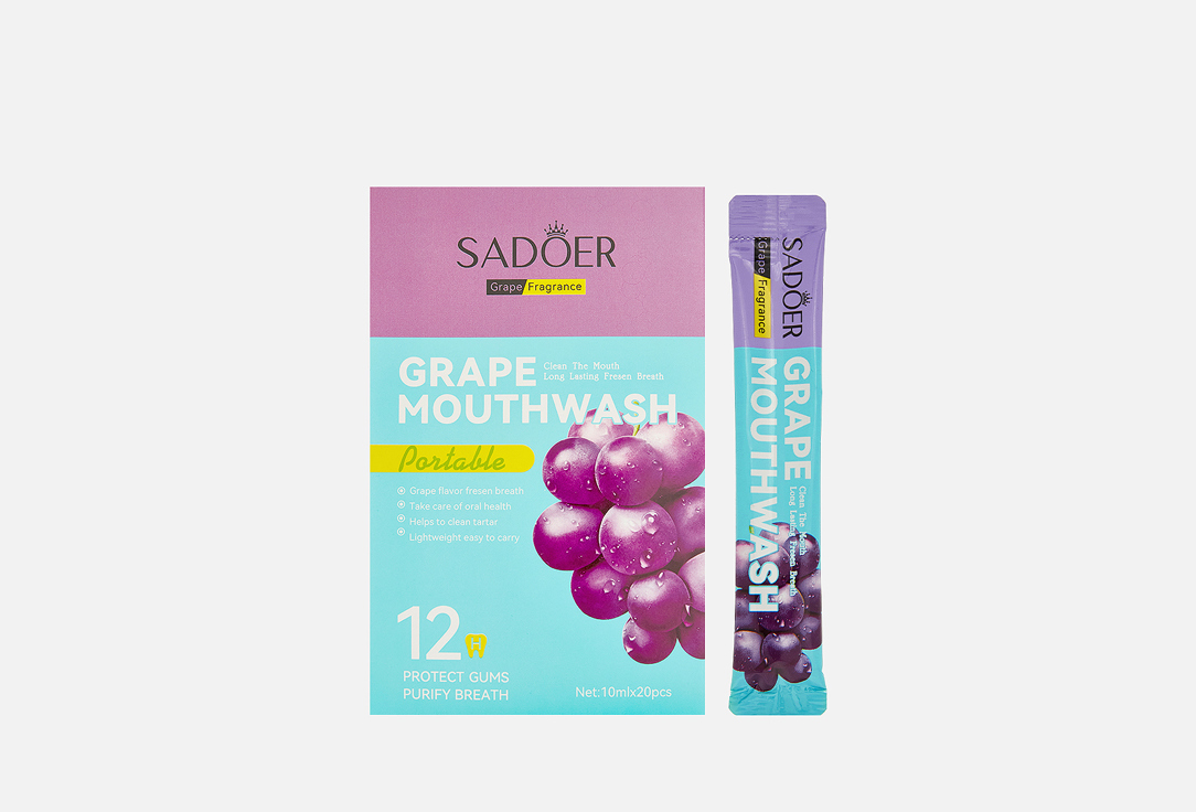 

Освежающий ополаскиватель для полости рта SADOER, Виноград 10 шт