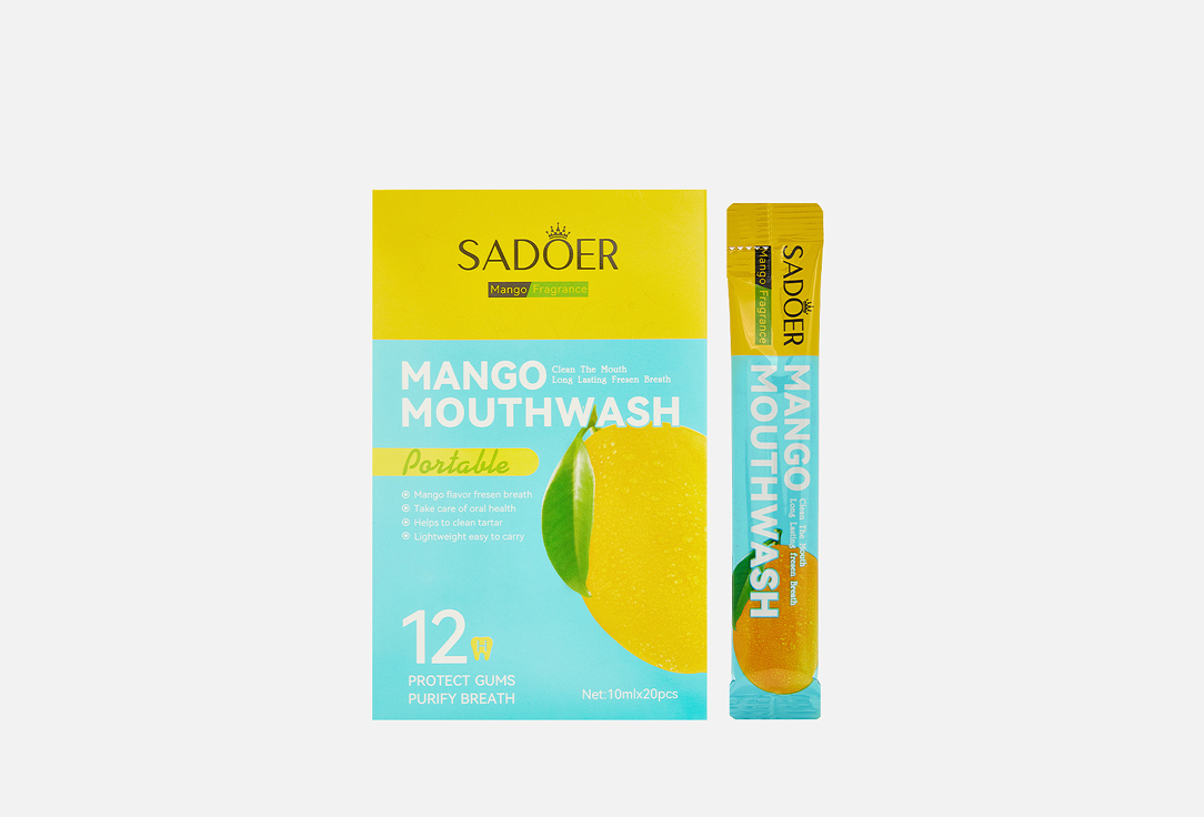 

Освежающий ополаскиватель для полости рта SADOER, Манго 10 шт
