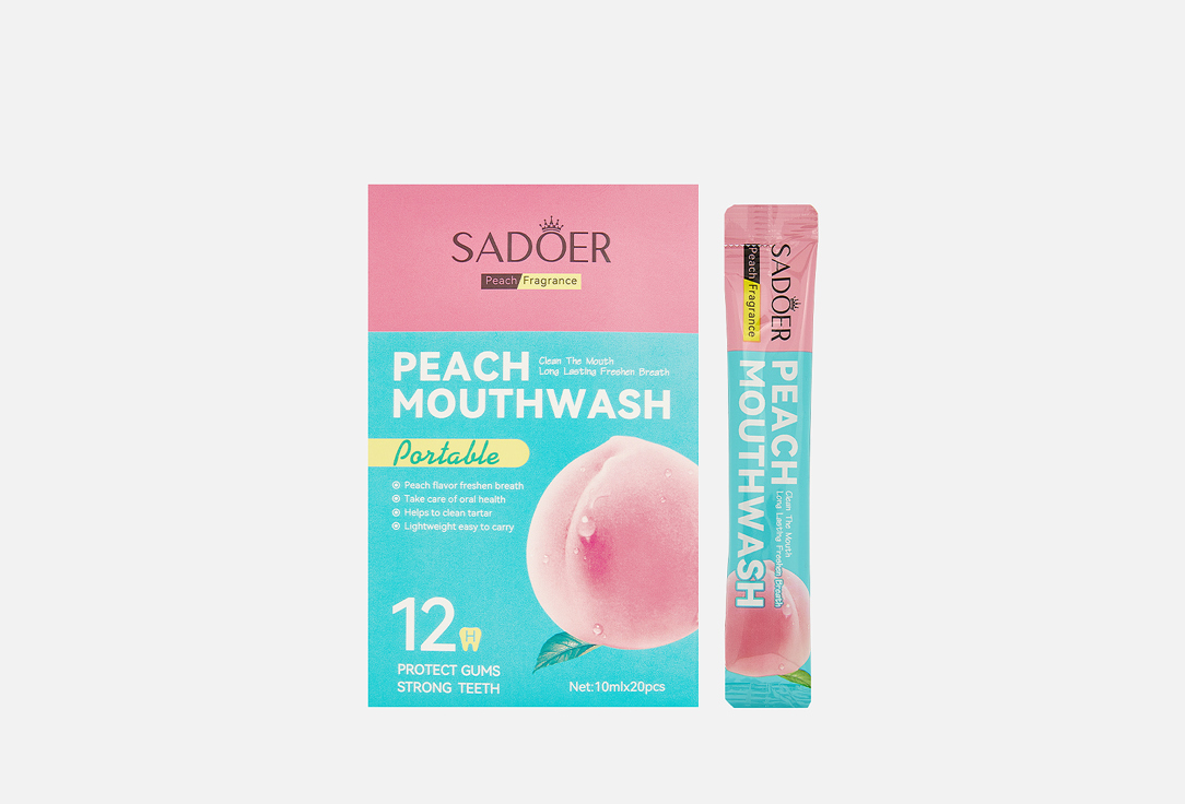 

Освежающий ополаскиватель для полости рта SADOER, Персик 10 шт