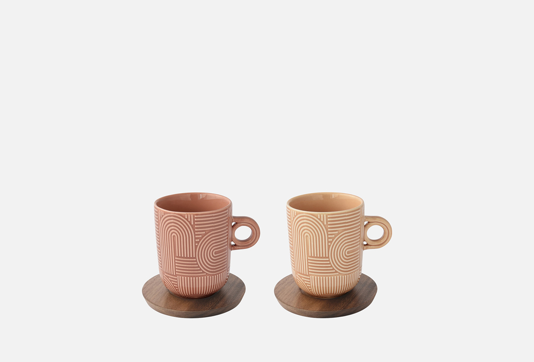 Изображение товара Набор кружек Easy Life Радуга - бежевый и коричневый