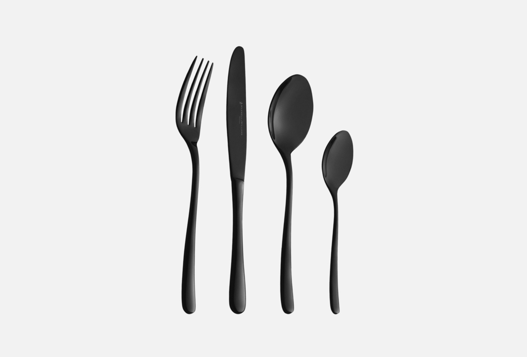 Изображение товара Набор столовых приборов Maxwell&Williams Leveson, чёрный, 6 персон, 24 предмета