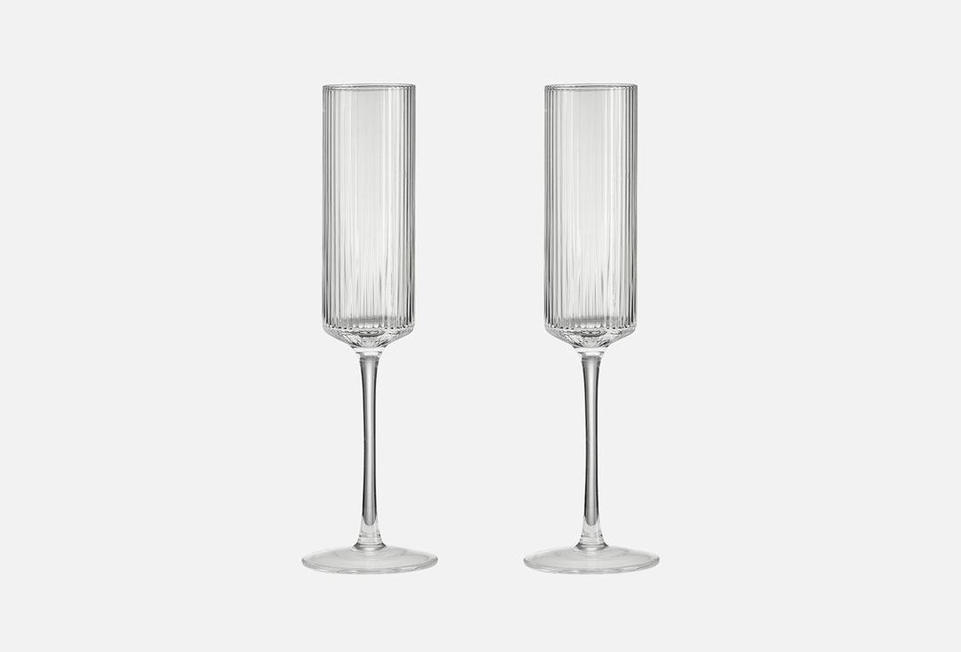 

Набор бокалов для шампанского POZZI MILANO 1876, Прозрачный, Modern Classic, прозрачный 2 шт