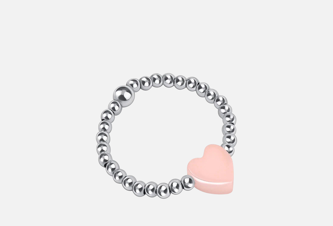 

Кольцо серебряное ЗОЛОТО РУССКИХ, Pink Heart ONESIZE мл