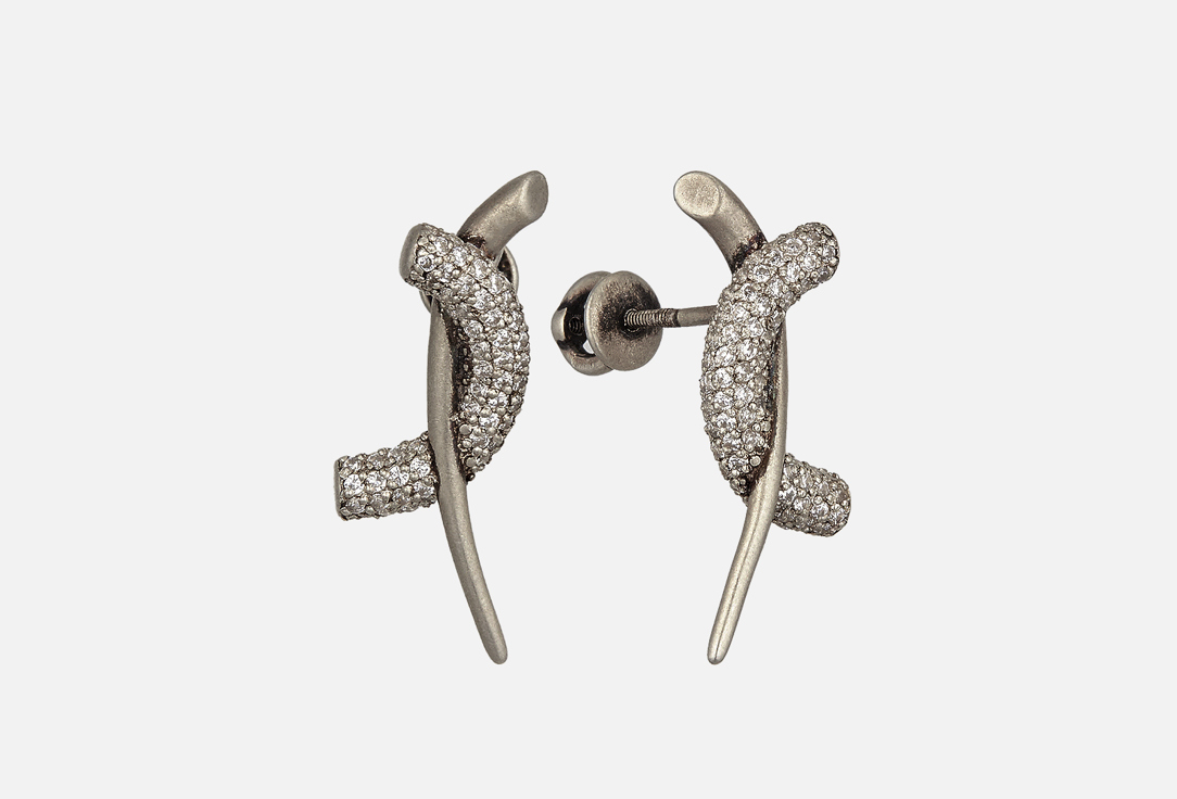 Изображение товара Элегантные серебряные серьги KRISHE Etherial с фианитами, 925 пробы