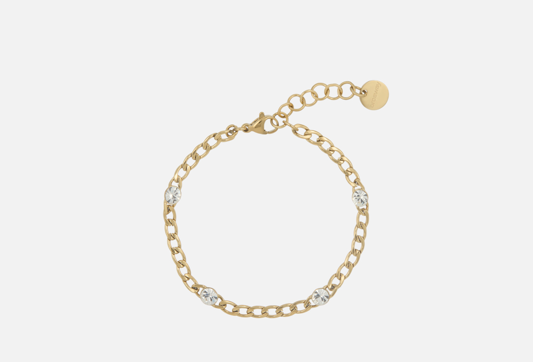 Изображение товара Браслет-цепь Brosway Symphonia из нержавеющей стали с кристаллами и позолотой 19 см