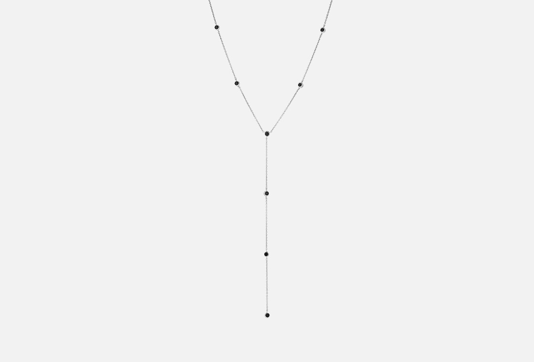Изображение товара Колье-галстук серебряное the Si black cubic zirconia