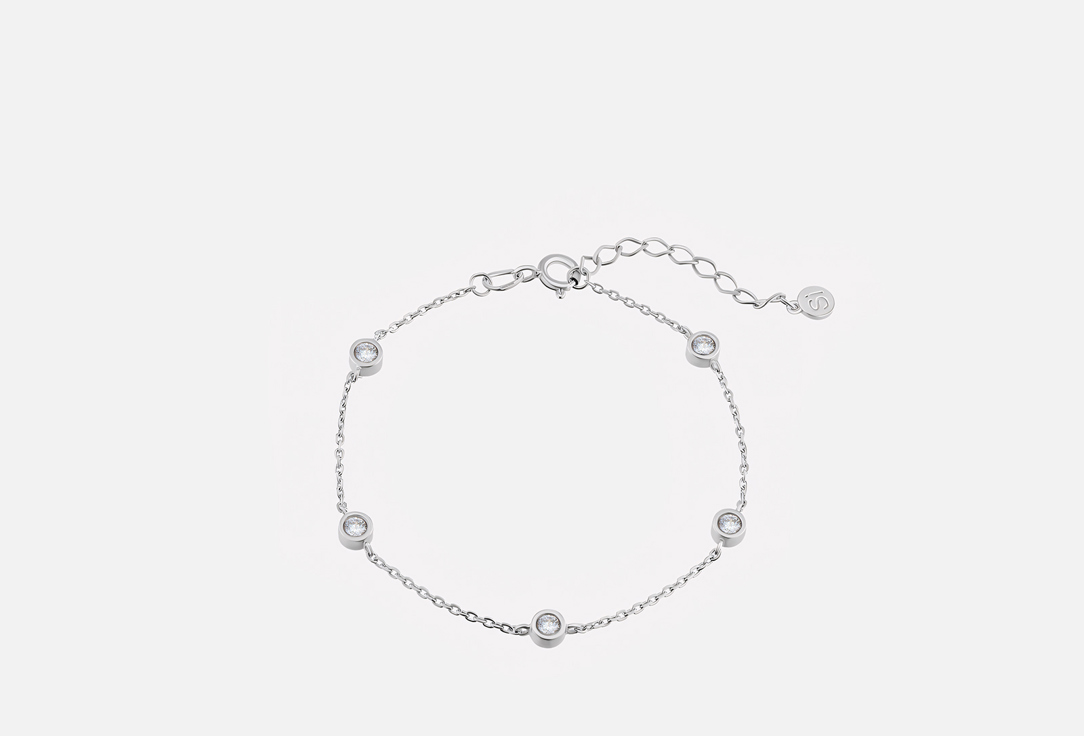 Изображение товара Серебряный браслет со фианитами, регулируемый, 925 проба, бренд the Si