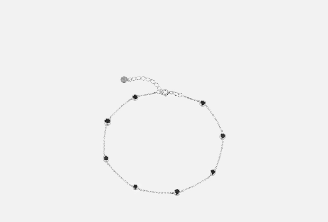 

Браслет на ногу серебряный THE SI, Black cubic zirconia 1 шт