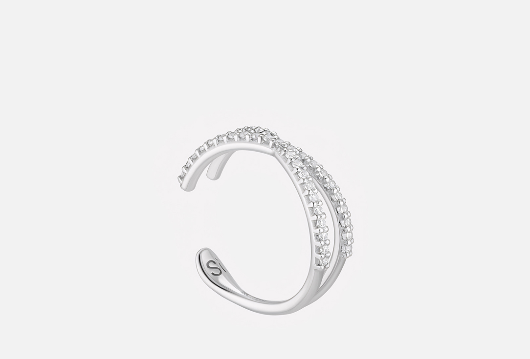 Изображение товара Кафф серебряный the Si Икс с фианитами