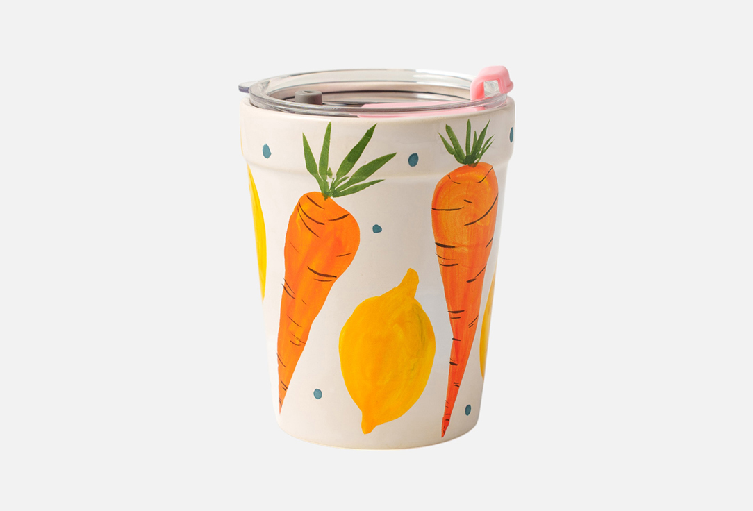 

Керамический стакан для кофе ODARYADARYA, Принт, Морковь, Лимон 1 шт