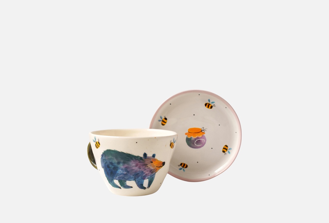 

Чайная пара ODARYADARYA, Принт, Медведь 1 пар