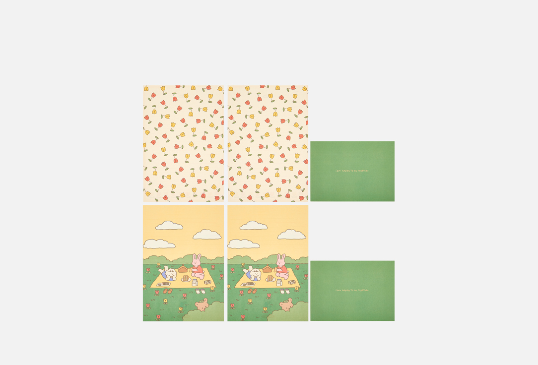 Изображение товара Конверт и бумага для письма Dailylike My buddy 02 Picnic двухштучный набор