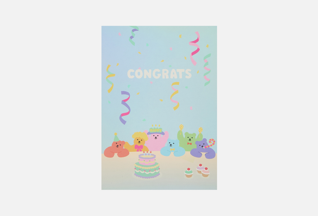 Изображение товара Голографическая открытка Dailylike Jelly bear 02 Congratulation