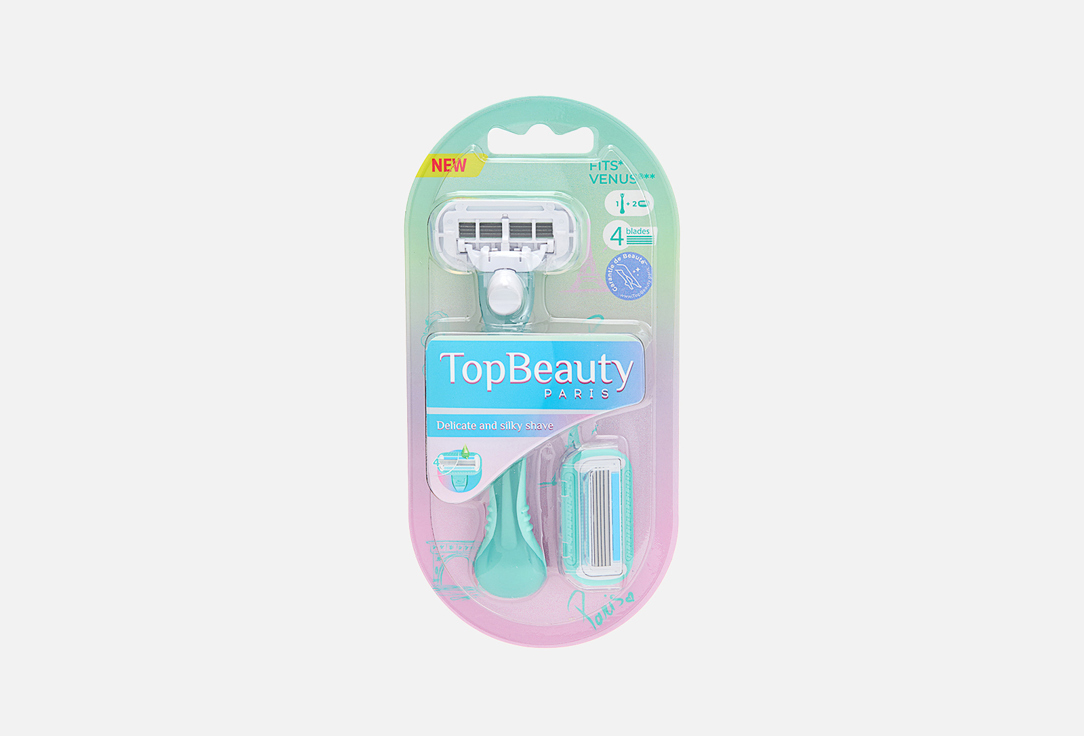 Изображение товара Бритвенный станок + 2 сменные кассеты TopBeautyParis Delacated and silky