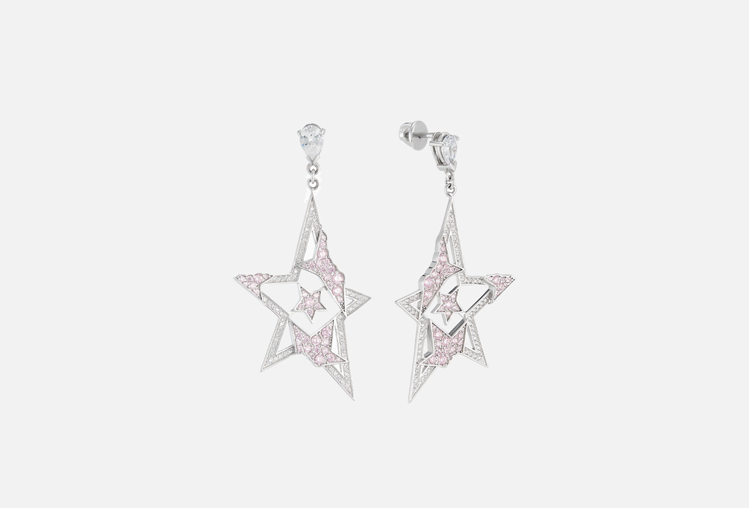 Серьги серебряные VIVA LA VIKA Pinky Rock Star Earring 2 шт