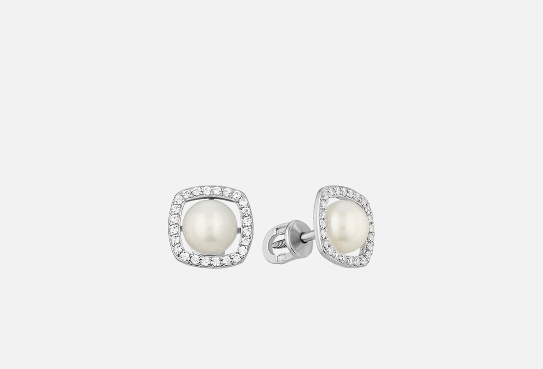 Изображение товара Серьги-пусеты серебряные Pepela Jewelry Classic stud ewith pearls