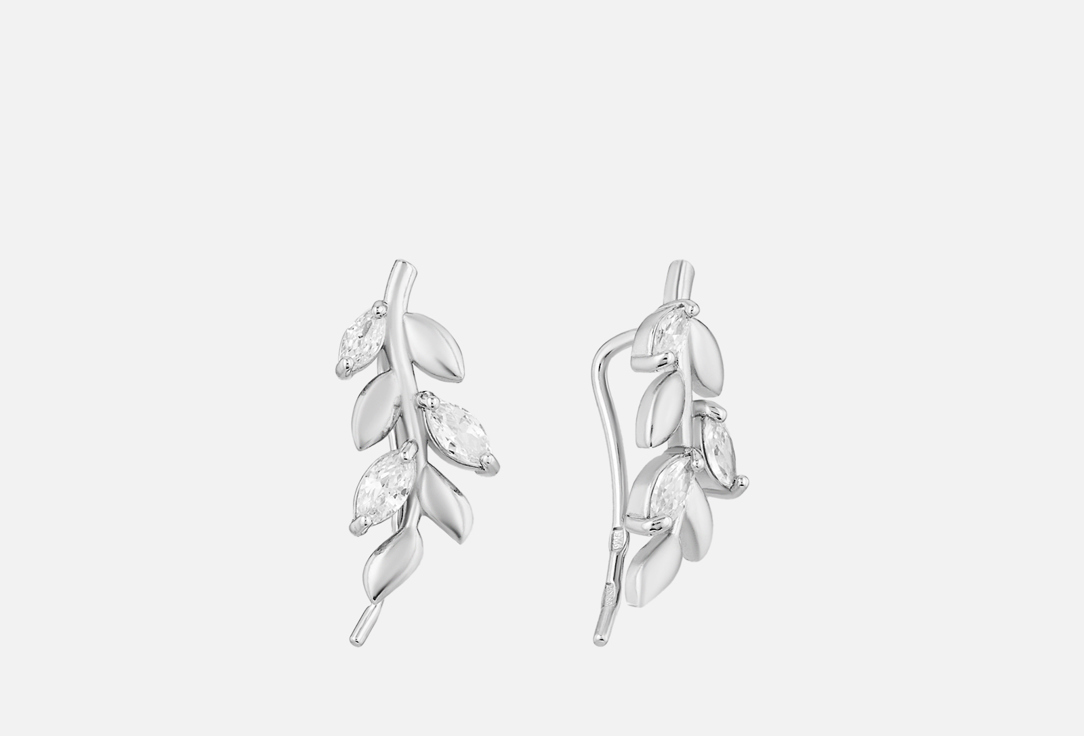 Изображение товара Серьги-клаймберы серебряные Pepela Jewelry Branches with colorless stones