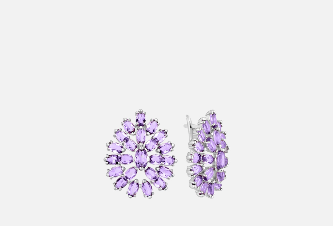 

Серьги серебряные PEPELA JEWELRY, Amethysts 2 шт