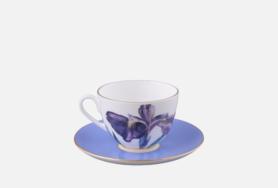 

Чашка с блюдцем ИМПЕРАТОРСКИЙ ФАРФОРОВЫЙ ЗАВОД, Синий, Весенняя-2 Аметистовое пламя, синий 1 пар