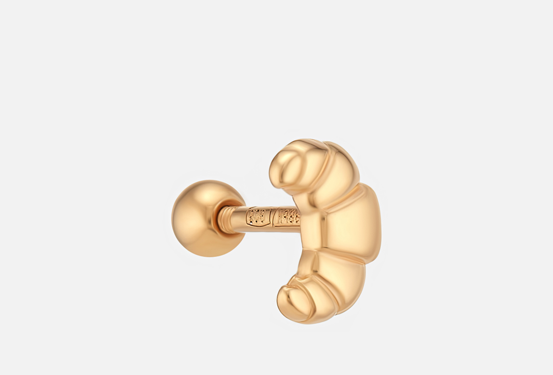 

Серьга для пирсинга серебряная DITA ONE, Сroissant позолота 1 шт