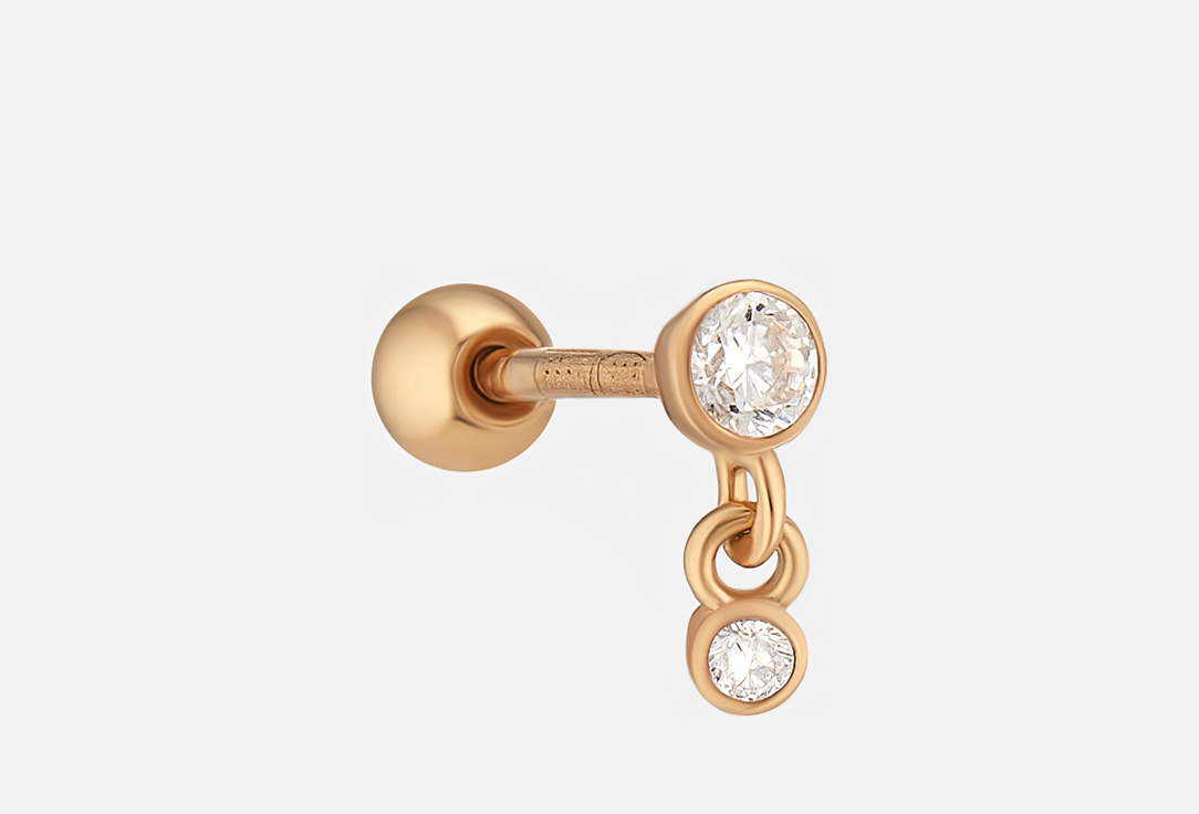 Изображение товара Серебряная серьга для пирсинга Dita One Little two с позолотой 6 мм серебро 925