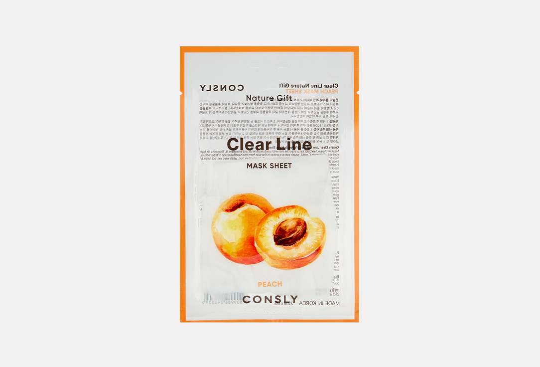 Изображение товара Тканевая маска для лица CONSLY Peach увлажнение восстановление и сияние 25 мл