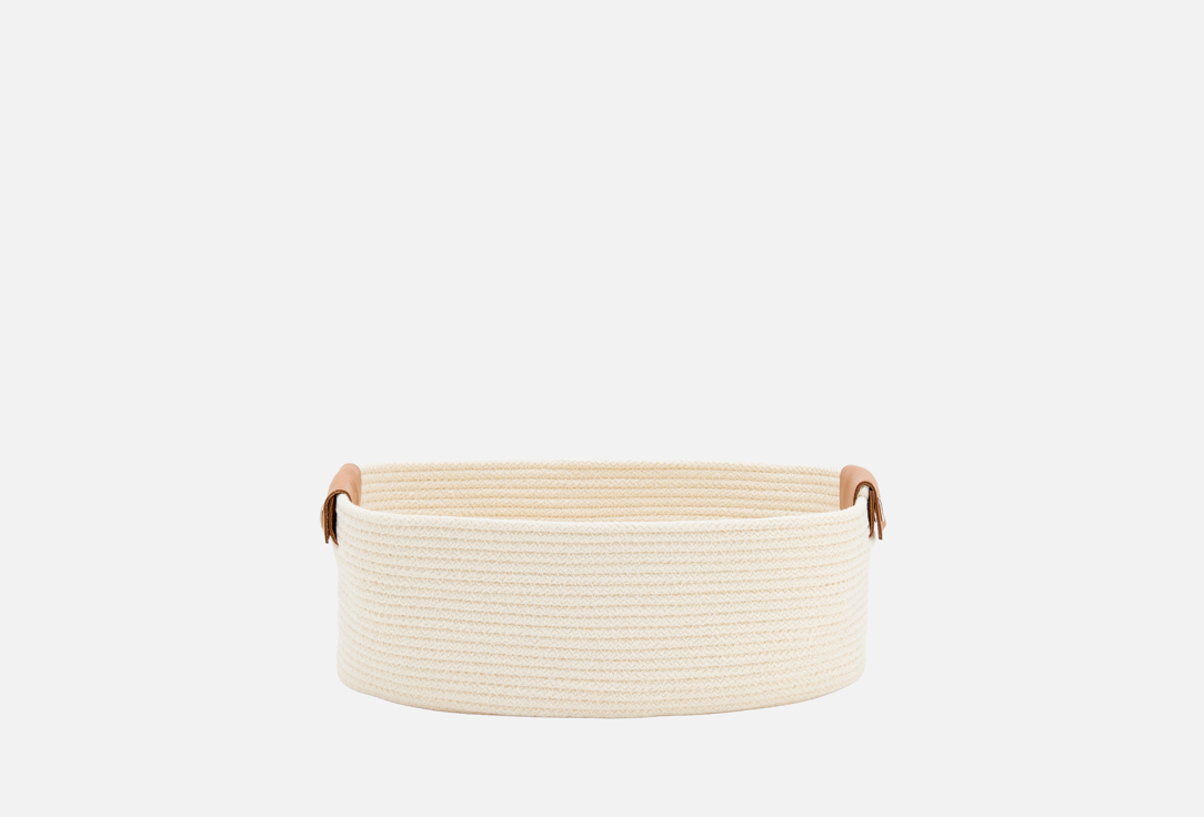 Изображение товара Корзина с кожаными ручками Olala Home XS, молочный