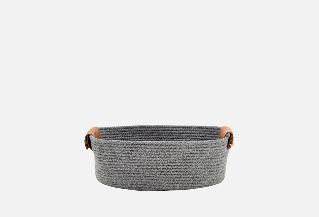 Изображение товара Корзина с кожаными ручками Olala Home XS, серый