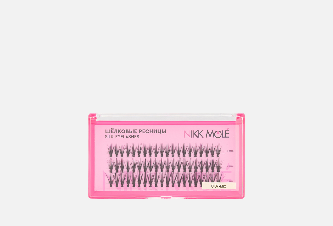 Изображение товара Пучки для наращивания ресниц NIKK MOLE mix №6 glamour 11, 12, 14 мм