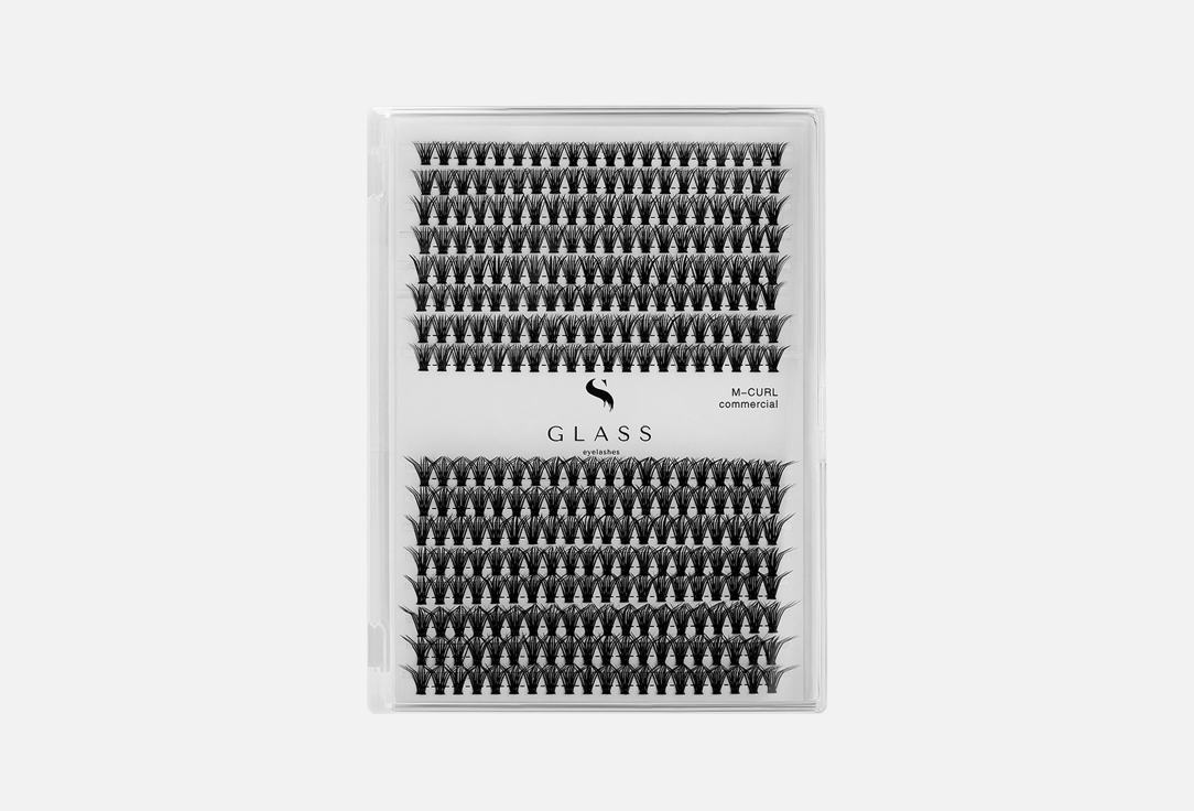 Накладные ресницы GLASS EYELASHES M-curl commercial 8,10,12,14 mm mix 30d 320 шт