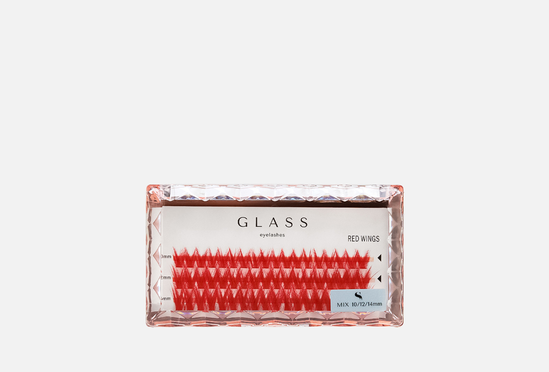 

Накладные ресницы GLASS EYELASHES, Красный, Colored red pink wings 10, 12, 14 mm mix 54 шт